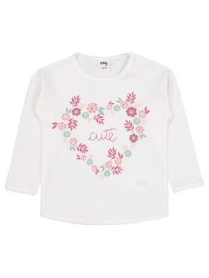 Civil Baby Cute Çiçek Baskılı 6-18 Ay Sweatshirt - Ekru