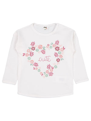Civil Baby Cute Çiçek Baskılı 6-18 Ay Sweatshirt - Ekru