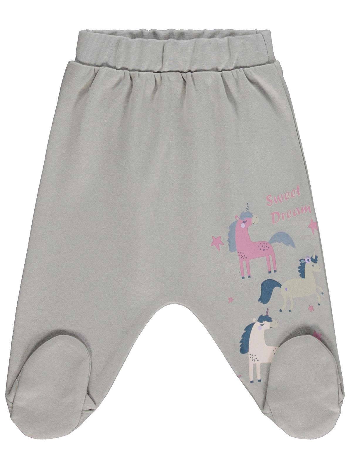 Civil Baby Unicorn Baskılı 1-9 Ay Tek Alt Bebe - Gri
