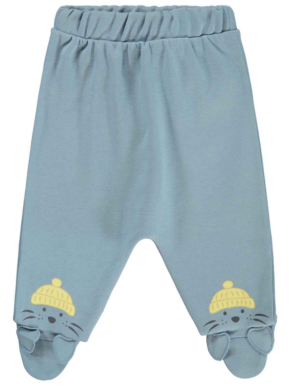 Civil Baby Fok Balığı Baskılı 1-9 Ay Tek Alt Bebe - Mavi