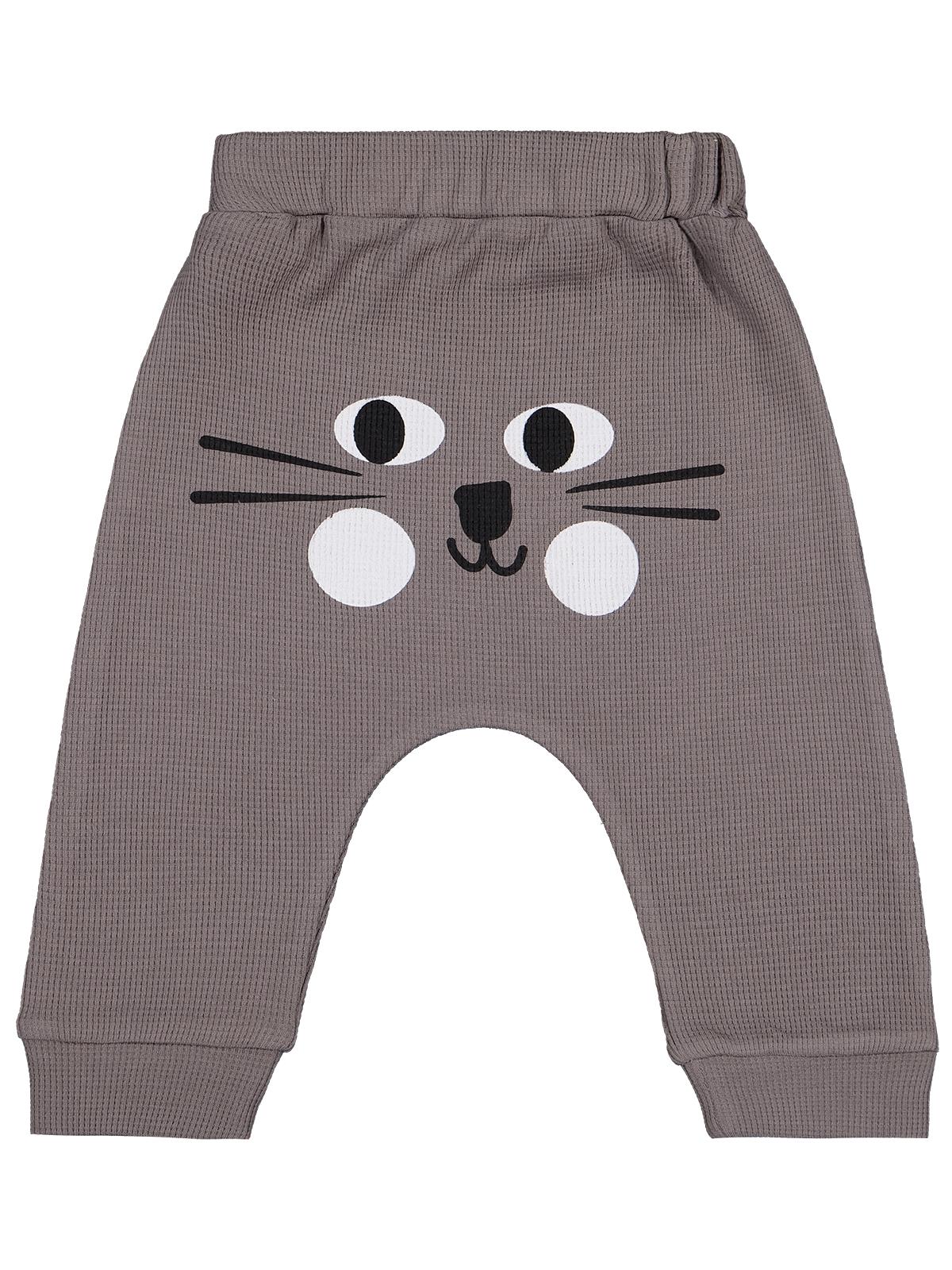 Civil Baby Kedi Yüz Baskılı 6-18 Ay Tek Alt Bebe - Gri