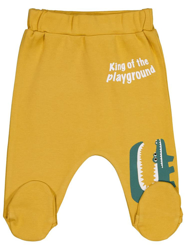 Civil Baby Timsah Baskılı 1-9 Ay Tek Alt Bebe - Hardal