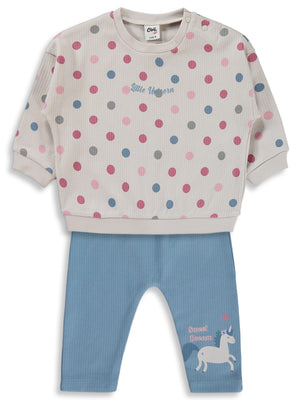 Civil Baby Puan Empirme  6-18 Ay Takım - Bej