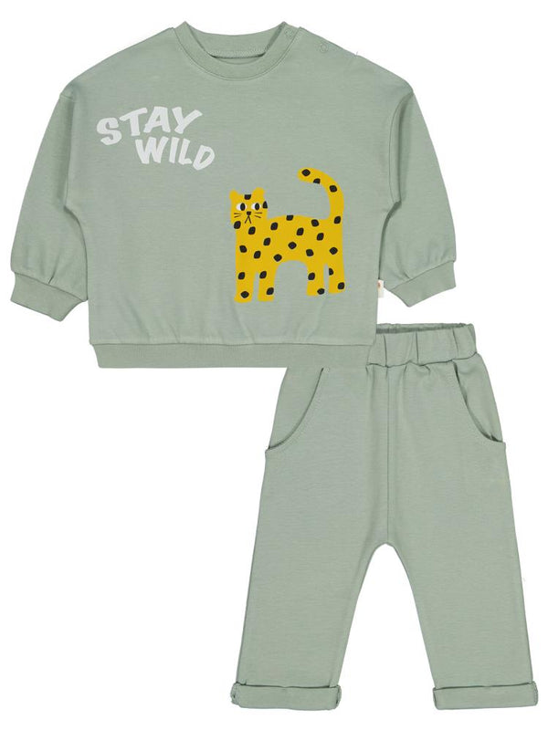 Civil Baby Stay Wild Baskılı 6-18 Ay Takım - Yeşil