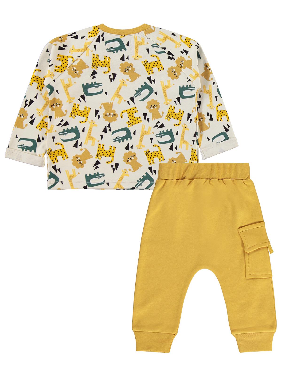 Civil Baby Hayvanlar Empirme Cepli 6-18 Ay Takım - Hardal