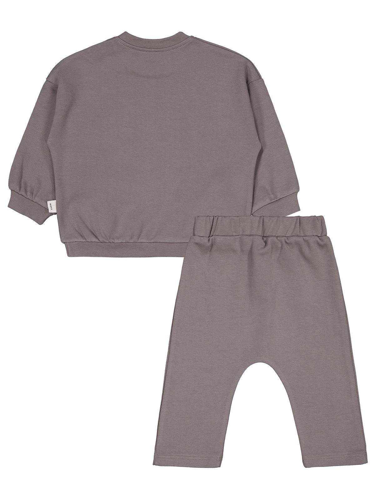 Civil Baby Kedi Yüz Baskılı 6-18 Ay Takım - Gri