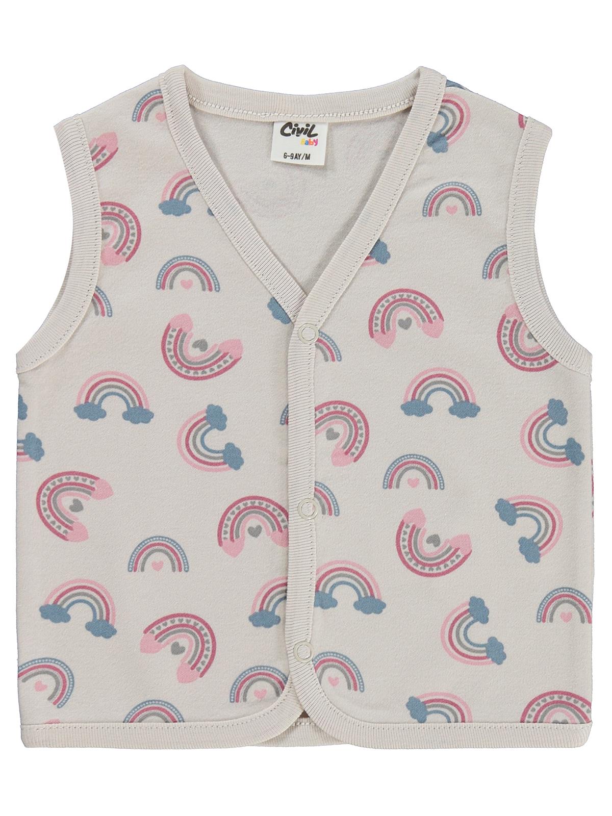 Civil Baby Gökkuşağı Empirme 6-18 Ay Yelek - Bej