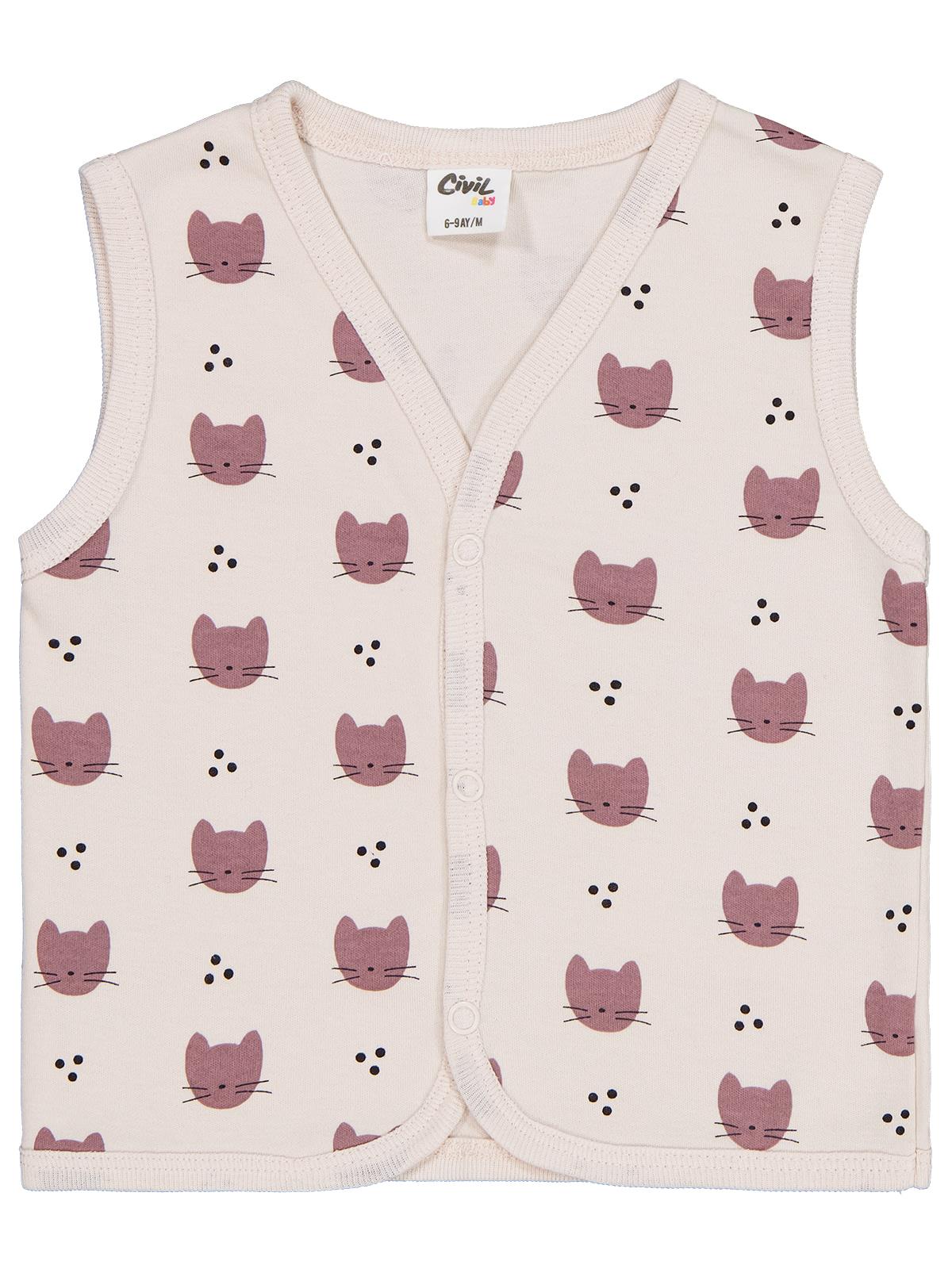 Civil Baby Kedi Empirme 6-18 Ay Yelek - Bej
