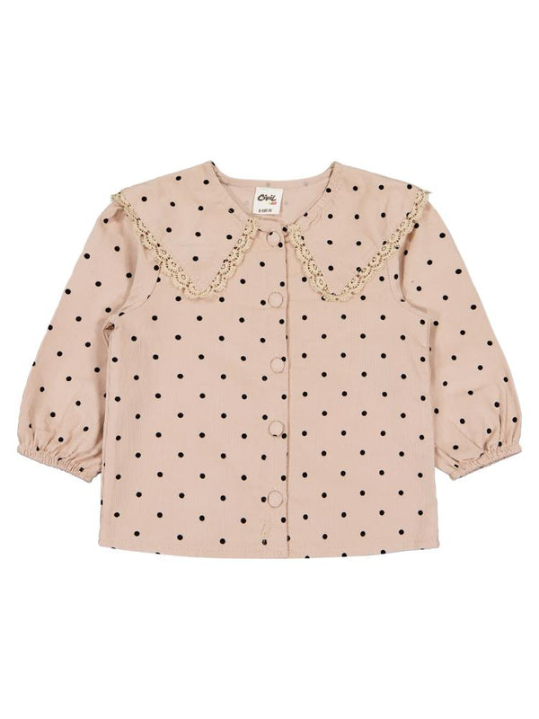 Civil Baby Puan Baskılı Kadife 6-18 Ay Gömlek - Bej