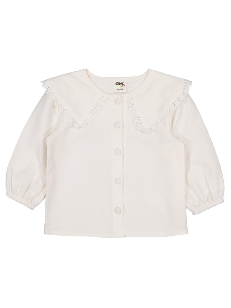 Civil Baby Kadife 6-18 Ay Gömlek - Ekru