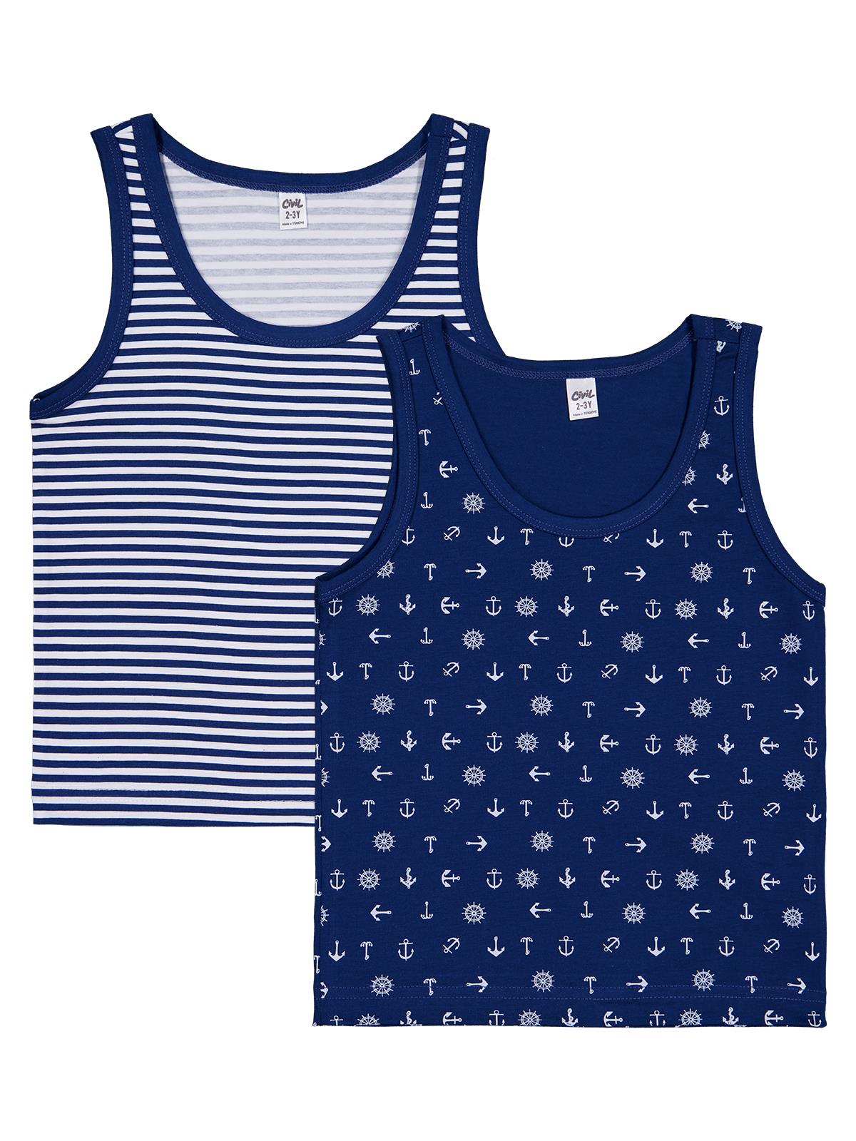 Civil Boys Sailor 2-10 Yaş Erkek Çocuk 2'li Atlet
