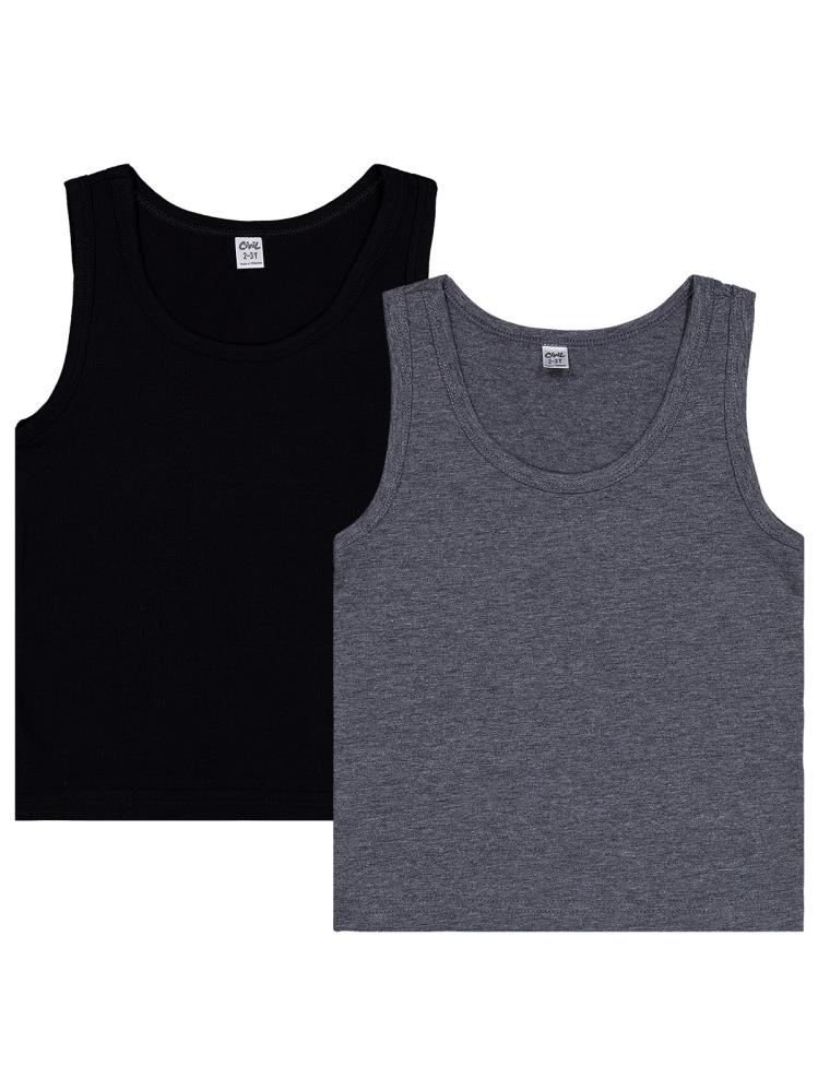 Civil Boys Gri-Siyah 2-12 Yaş Erkek Çocuk 2'li Atlet