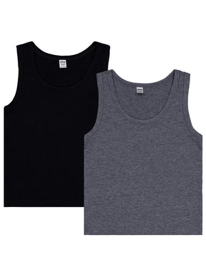 Civil Boys Gri-Siyah 2-12 Yaş Erkek Çocuk 2'li Atlet