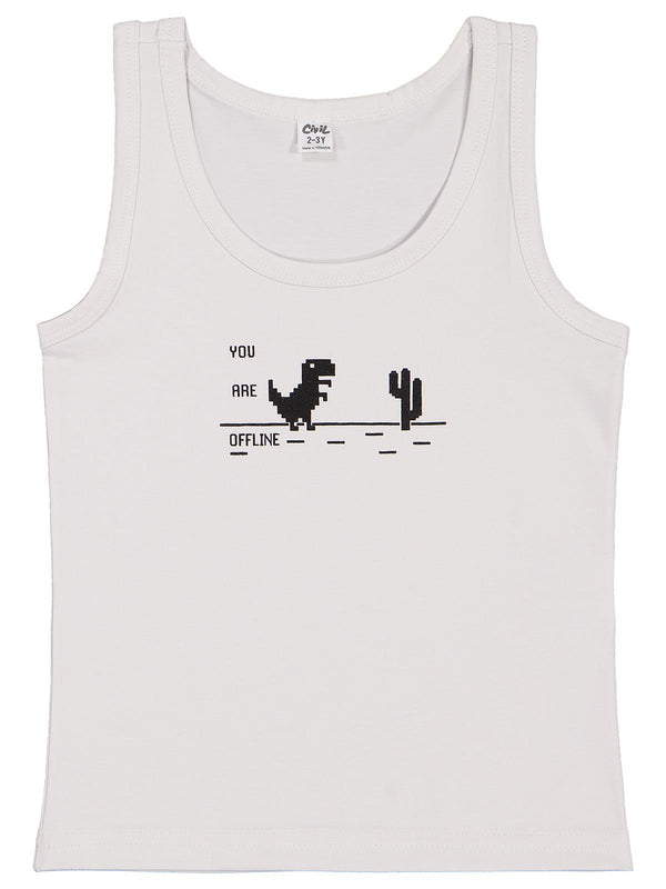 Civil Boys Beyaz-Gri 2-10 Yaş Erkek Çocuk 2'li Atlet