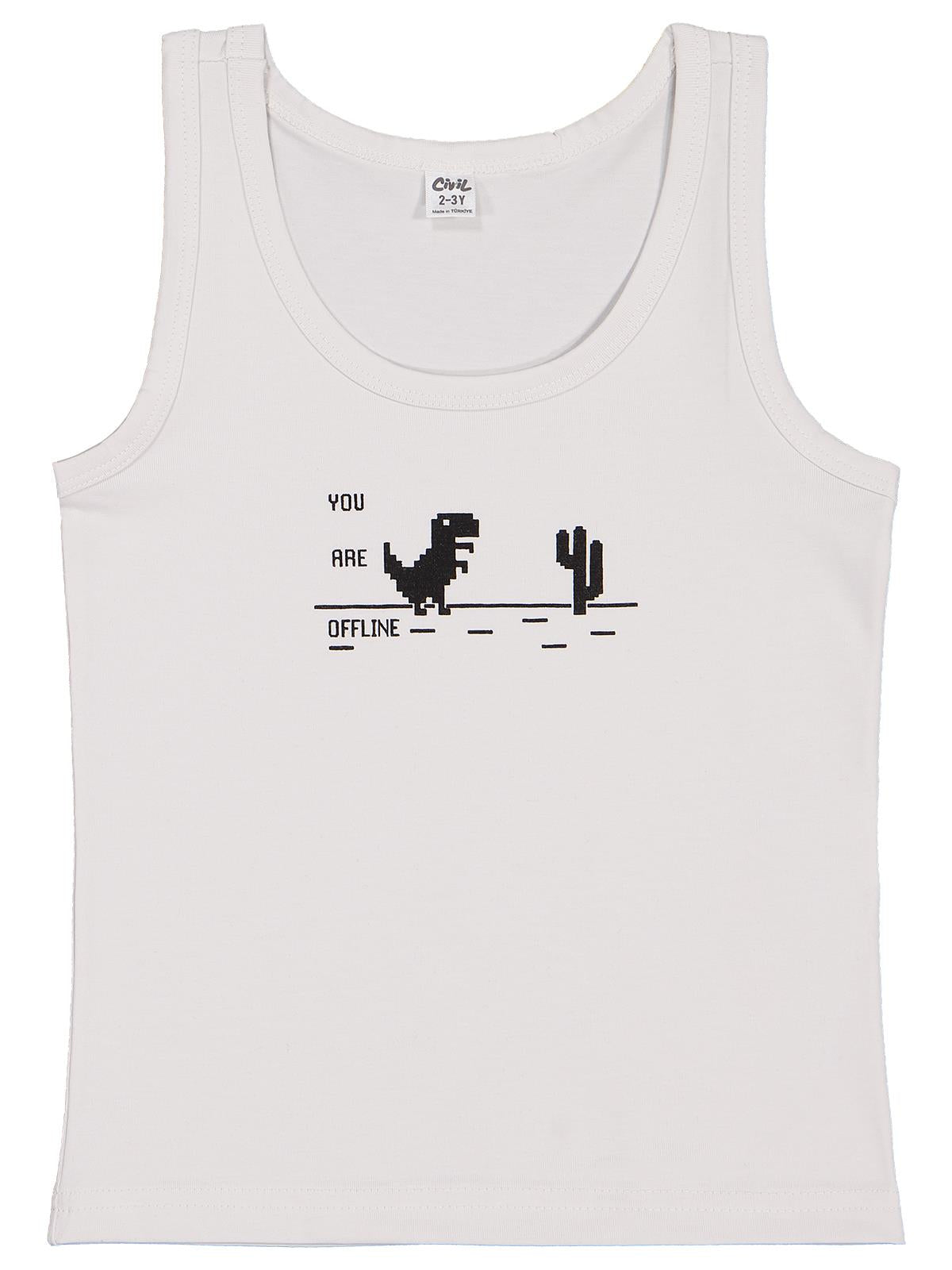 Civil Boys Beyaz-Gri 2-10 Yaş Erkek Çocuk 2'li Atlet