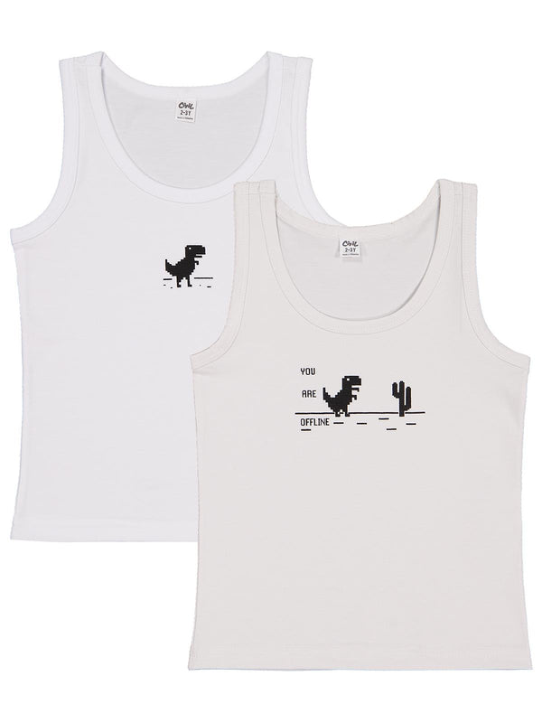 Civil Boys Beyaz-Gri 2-10 Yaş Erkek Çocuk 2'li Atlet