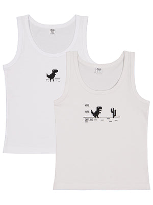 Civil Boys Beyaz-Gri 2-10 Yaş Erkek Çocuk 2'li Atlet