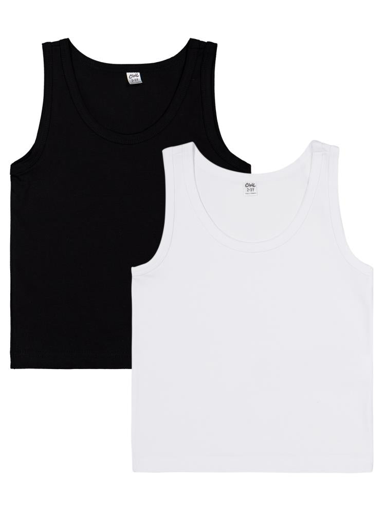 Civil Boys Siyah-Beyaz 2-12 Yaş Erkek Çocuk 2'li Atlet