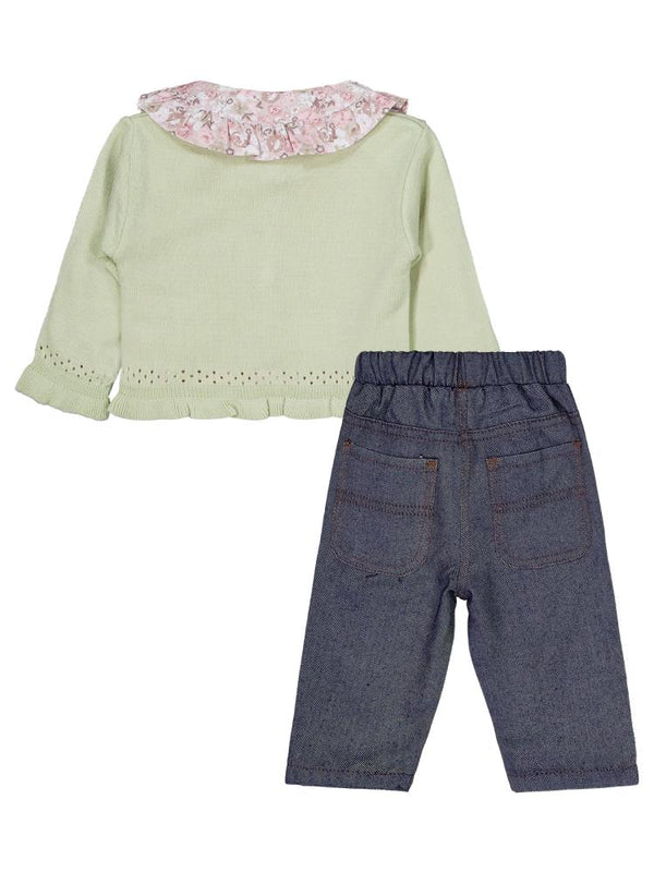 Pierre Cardin Triko Hırkalı 3'lü 6-18 Ay Takım - Yeşil