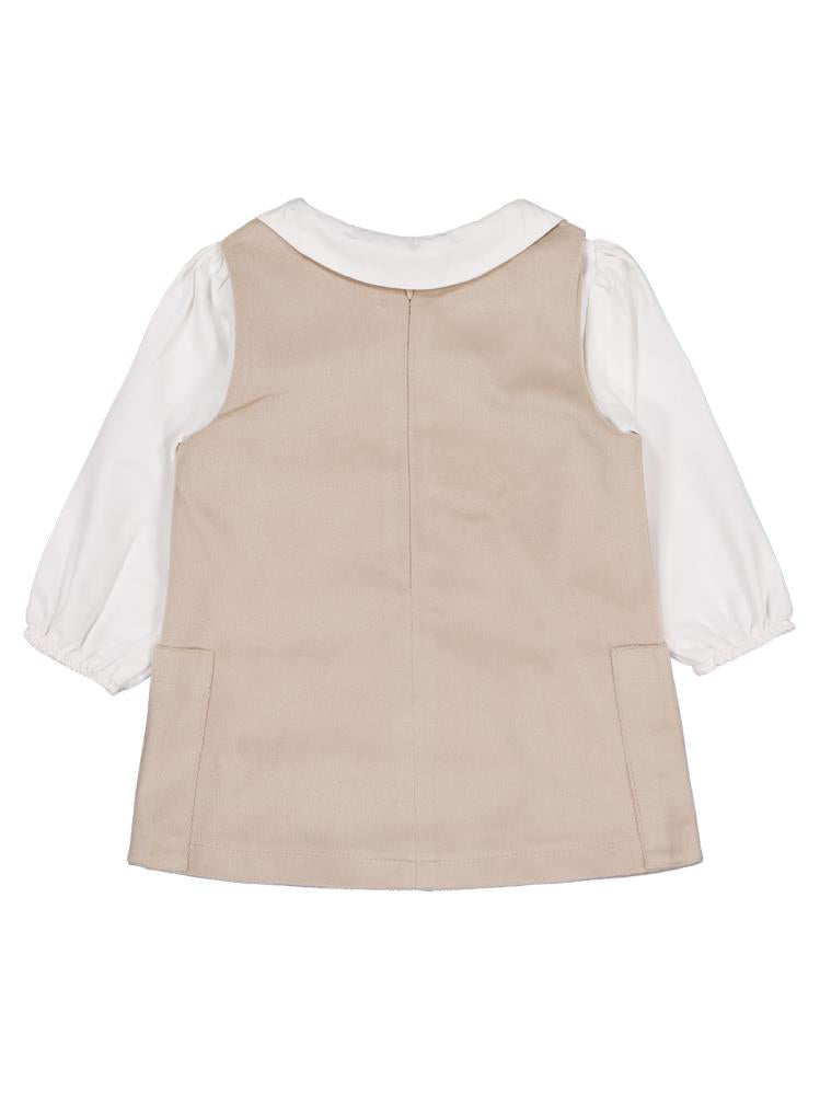 Pierre Cardin Çiçek Nakışlı 6-18 Ay Elbise - Bej