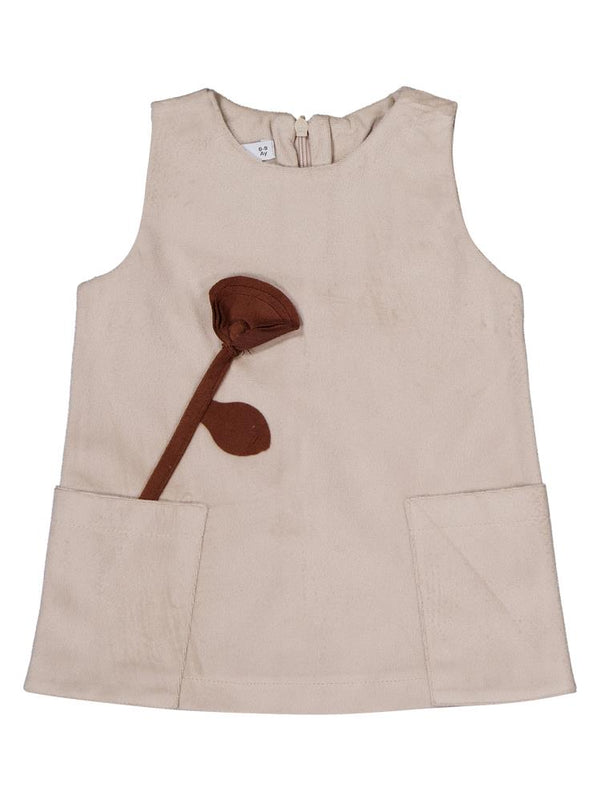 Pierre Cardin Çiçek Nakışlı 6-18 Ay Elbise - Bej