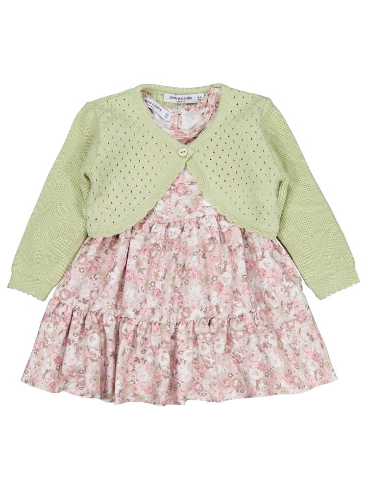 Pierre Cardin Triko Hırkalı 3'lü 6-18 Ay Elbise - Yeşil