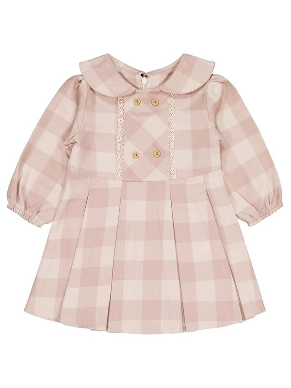 Civil Baby Dama Desen 6-18 Ay Elbise - Pudra