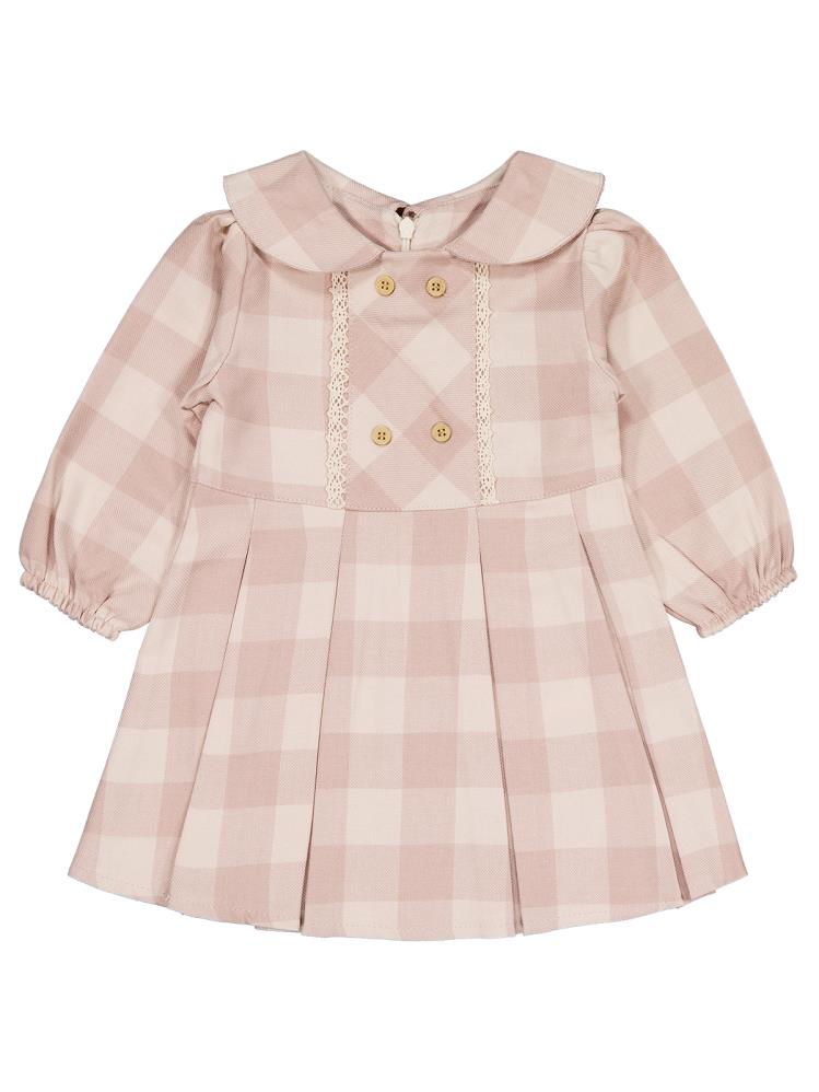 Civil Baby Dama Desen 6-18 Ay Elbise - Pudra