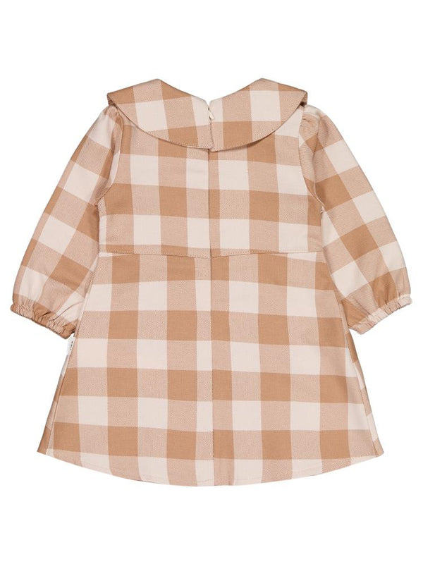 Civil Baby Dama Desen 6-18 Ay Elbise - Kahve