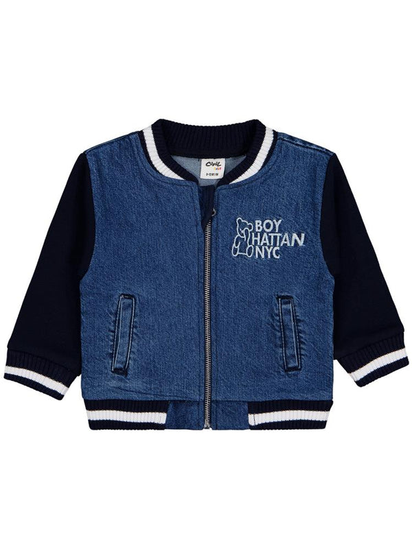 Civil Baby Ayıcık Nakışlı 9-18 Ay Ceket - Mavi