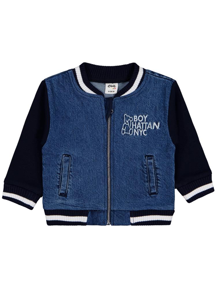 Civil Baby Ayıcık Nakışlı 9-18 Ay Ceket - Mavi