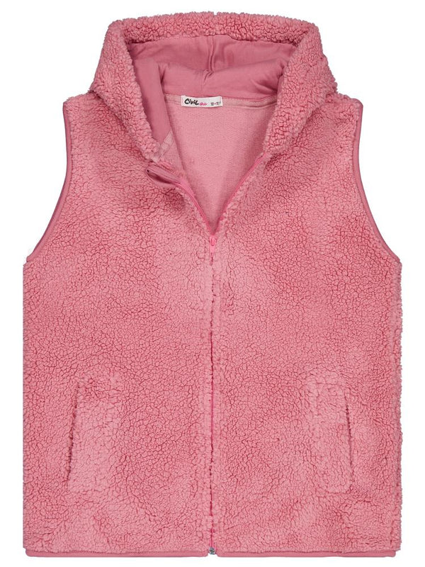 Civil Girls Düz 10-13 Yaş Yelek - Pembe