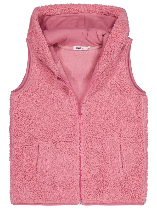 Civil Girls Düz 6-9 Yaş Yelek - Pembe