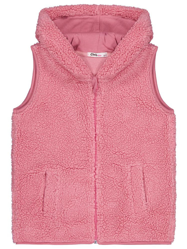 Civil Girls Düz 6-9 Yaş Yelek - Pembe