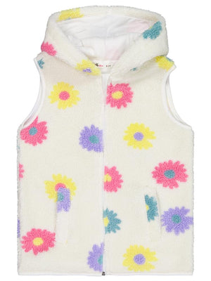 Civil Girls Çiçek Desenli 6-9 Yaş Yelek - Ekru