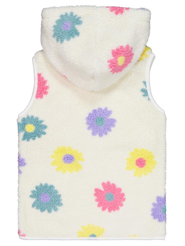 Civil Girls Çiçek Desenli 2-5 Yaş Yelek - Ekru
