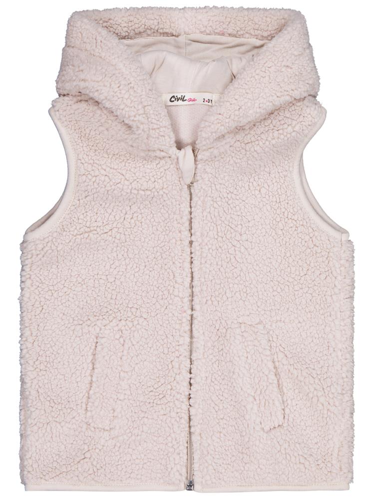Civil Girls Düz 2-5 Yaş Yelek - Bej