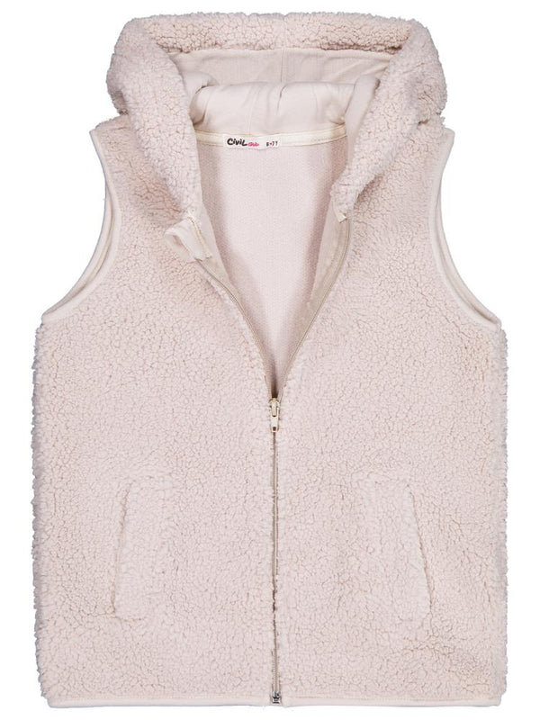 Civil Girls Düz 6-9 Yaş Yelek - Bej