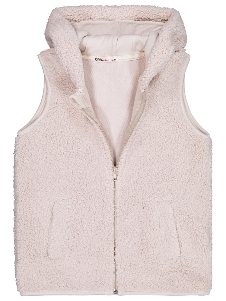 Civil Girls Düz 6-9 Yaş Yelek - Bej