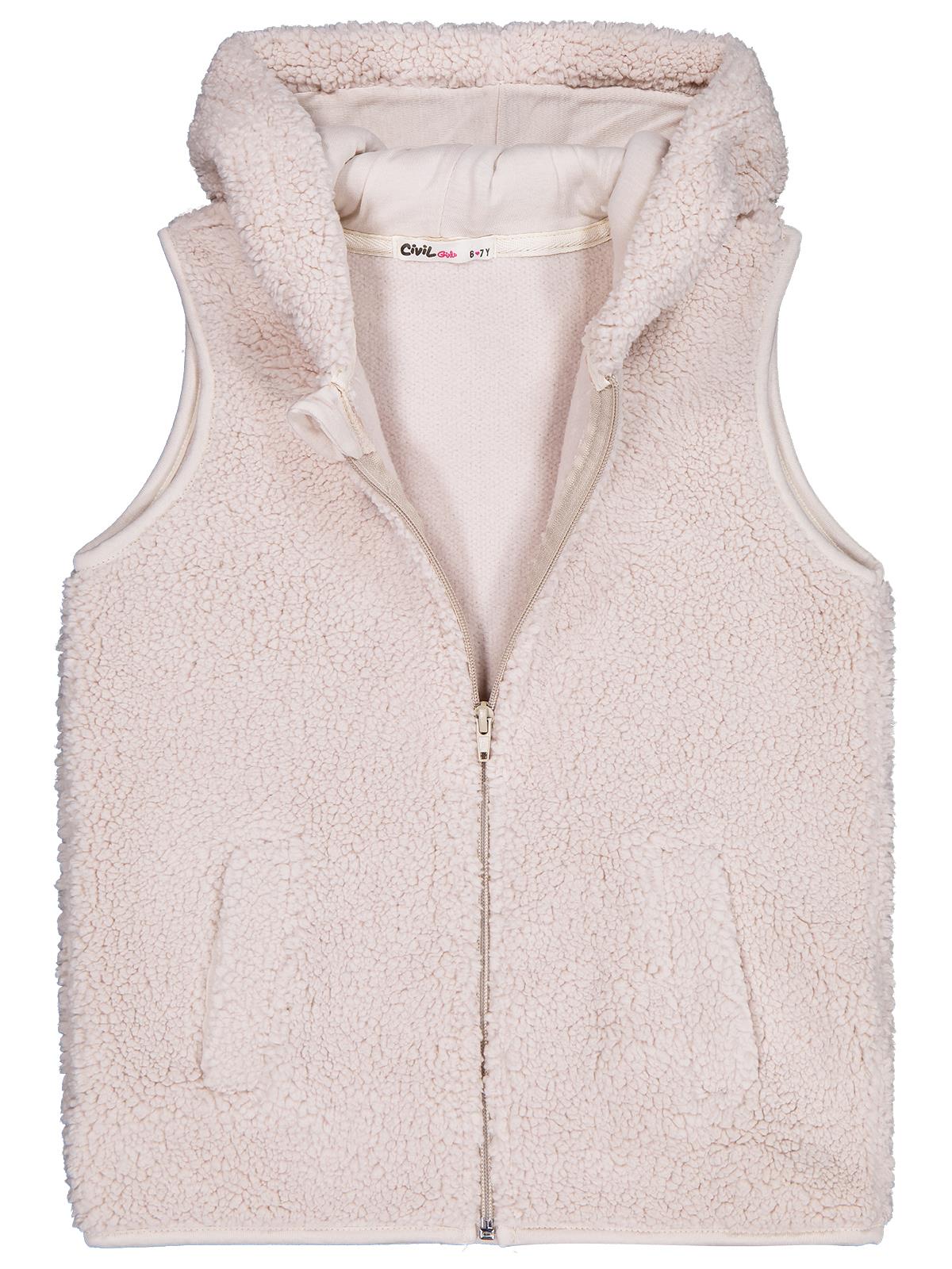 Civil Girls Düz 6-9 Yaş Yelek - Bej