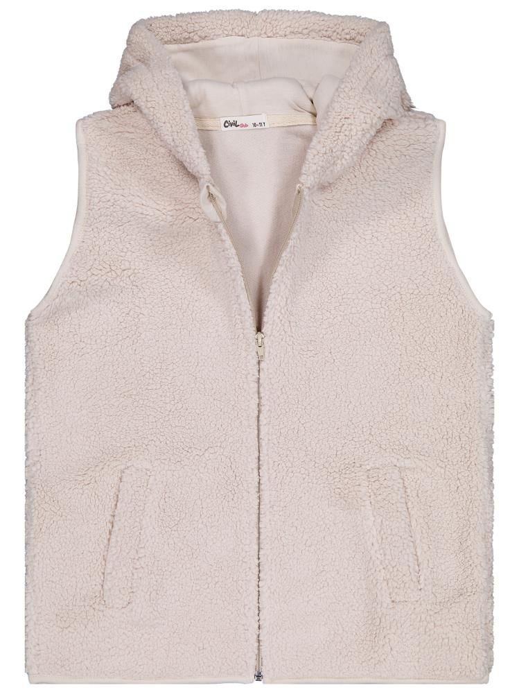 Civil Girls Düz 10-13 Yaş Yelek - Bej