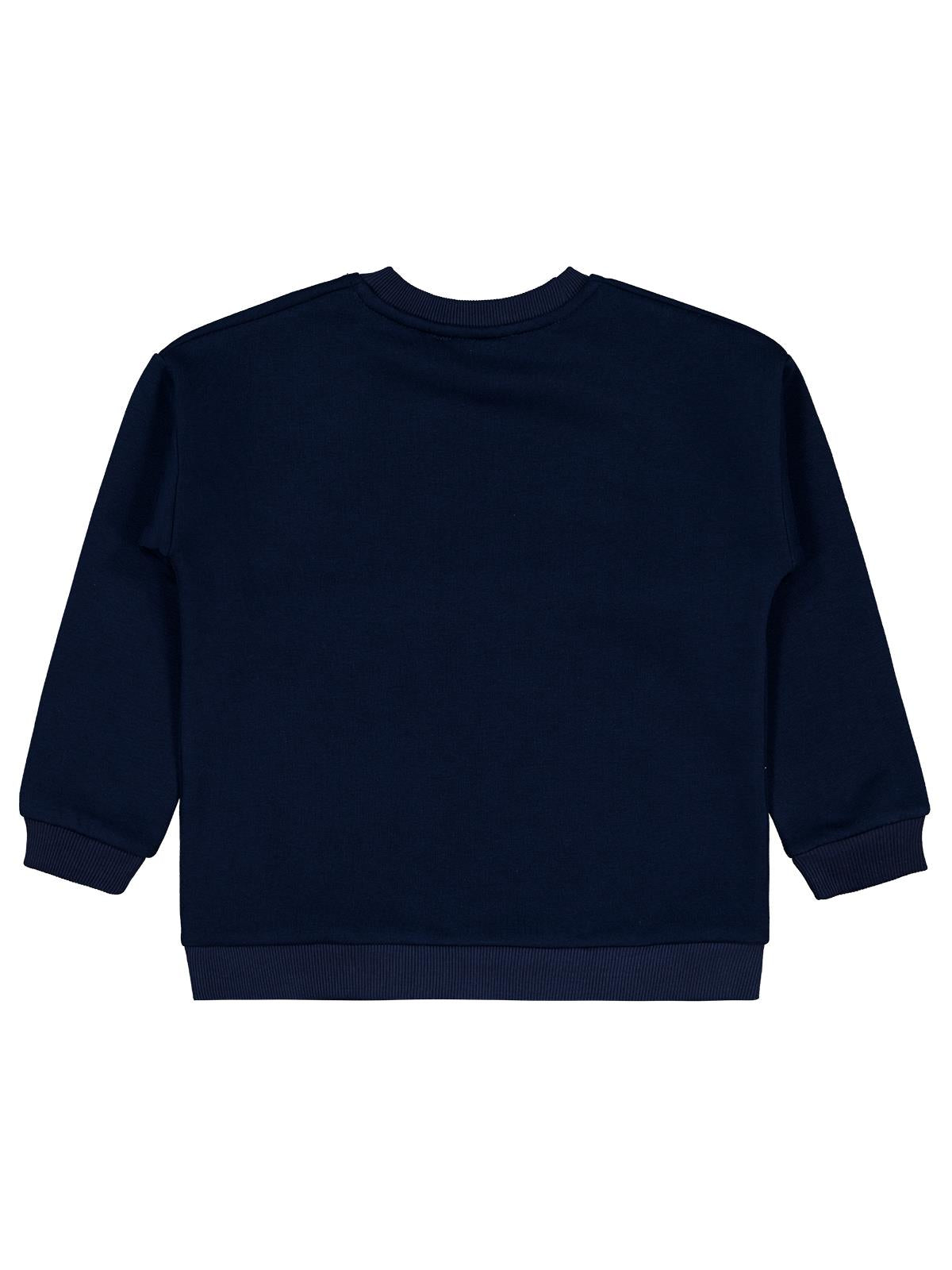 Civil Girls Be Happy Baskılı 6-9 Yaş Sweatshirt - Lacivert