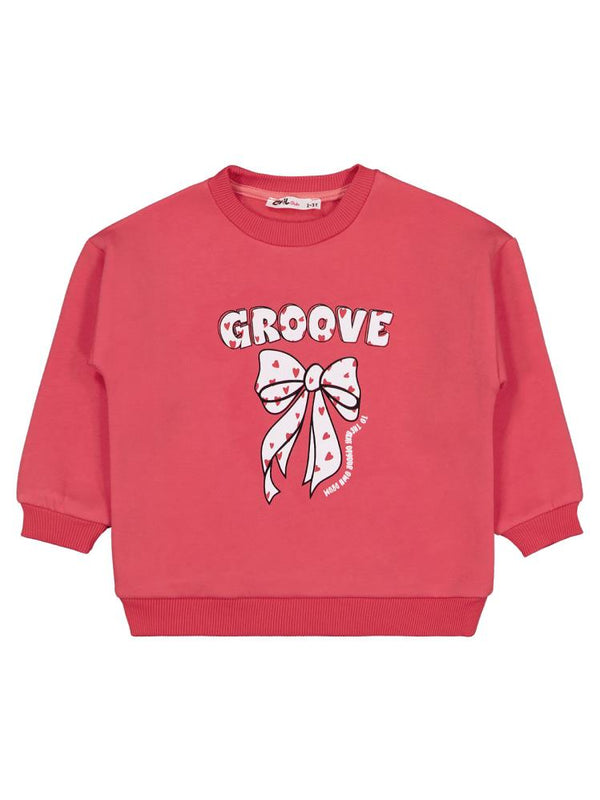 Civil Girls Groove Baskılı 2-5 Yaş Sweatshirt - Kırmızı