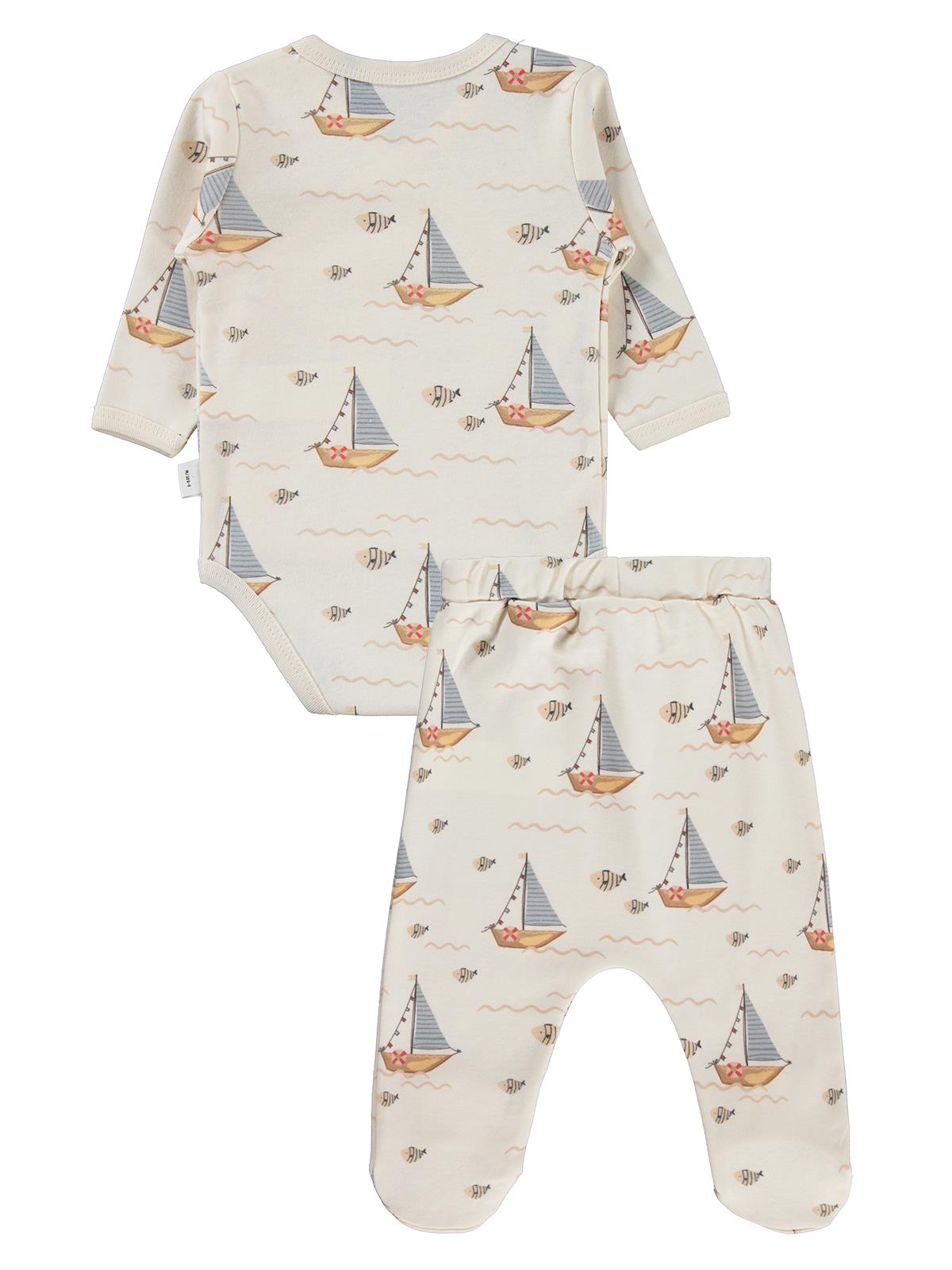 Civil Baby Yelken Empirmeli Battaniyeli Set 1-6 Ay Takım - Ekru