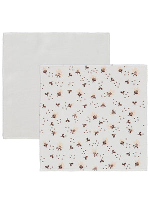 Civil Baby Çiçek Baskılı Ağız Bezi ve Mendili - Ekru