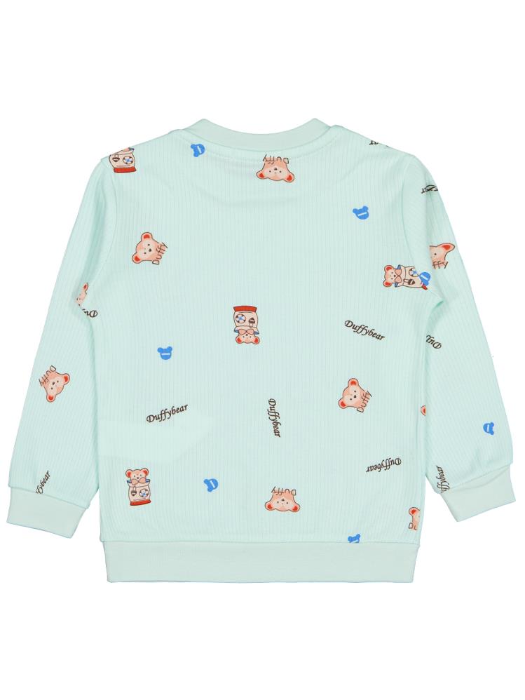 Civil Girls Ayıcık Baskılı 2-5 Yaş Sweatshirt - Yeşil