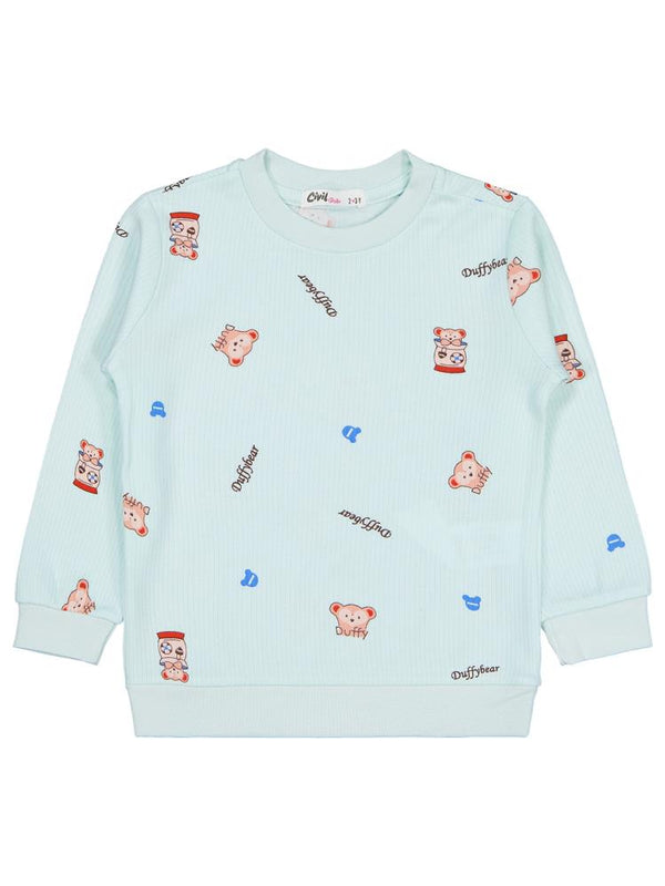 Civil Girls Ayıcık Baskılı 2-5 Yaş Sweatshirt - Yeşil