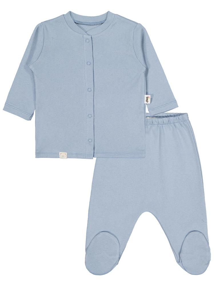 Civil Baby Düz 1-6 Ay Pijama Takımı - Bebe Mavi