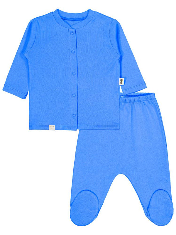 Civil Baby Düz 1-6 Ay Pijama Takımı - Mavi