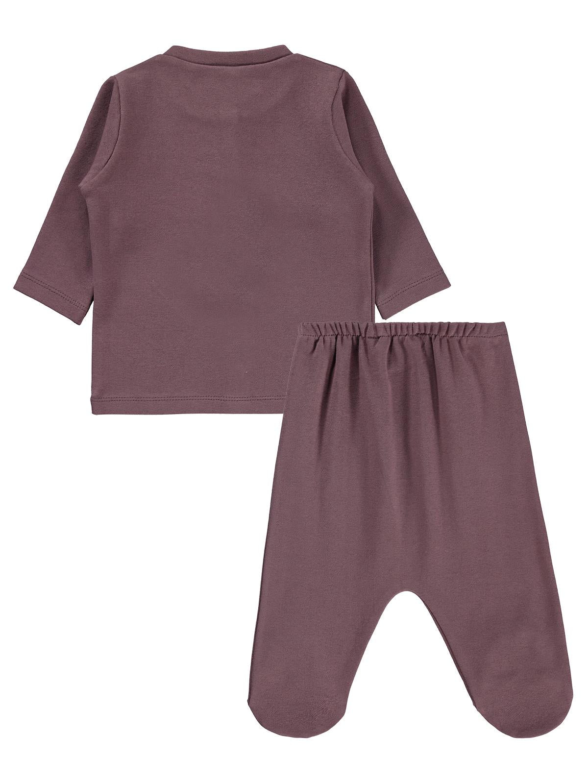 Civil Baby Düz 1-6 Ay Pijama Takımı - Kahve